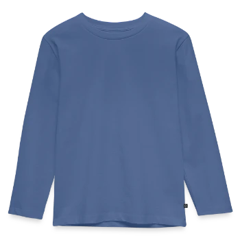 Kids' Premium Longsleeve Shirt - stone blue - Front - AI Model Kid Female (0cm)