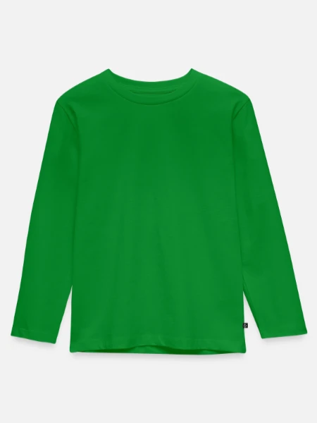 Kinder Premium Bio Langarmshirt - Grün - Vorne