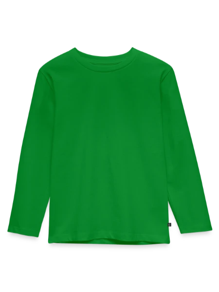 Kinder Premium Bio Langarmshirt - Grün - Vorne