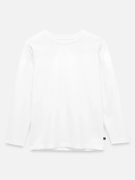 Kinder Premium Bio Langarmshirt - Weiß - Vorne