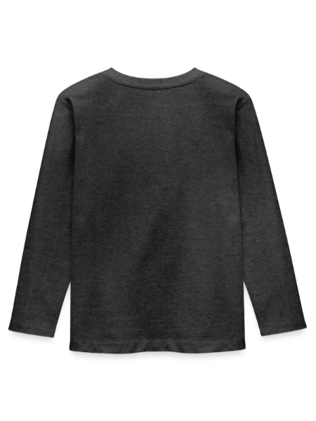 Kinder Premium Bio Langarmshirt - Anthrazit meliert - Hinten