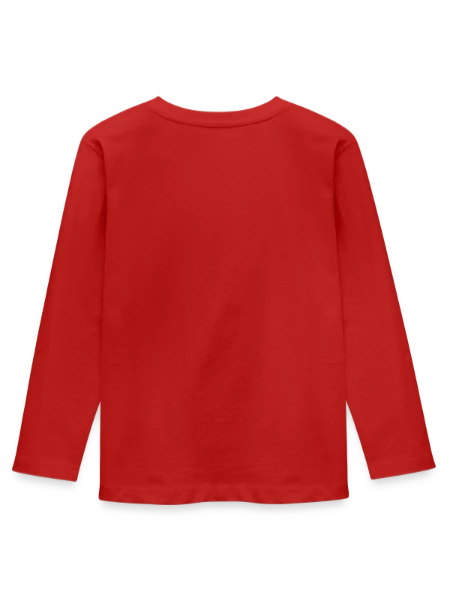 Kinder Premium Bio Langarmshirt - Rot - Hinten