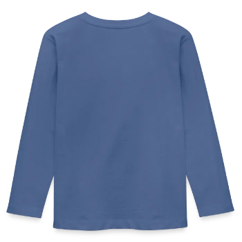 Kids' Premium Longsleeve Shirt - stone blue - Back - AI Model Kid Female (0cm)