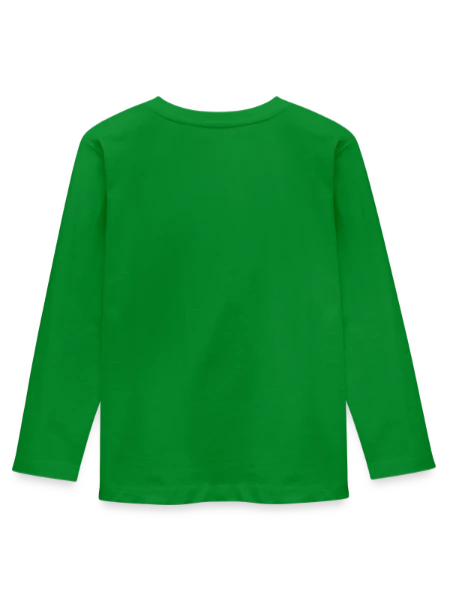 Kinder Premium Bio Langarmshirt - Grün - Hinten