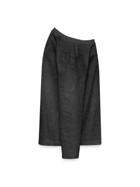 Kinder Premium Bio Langarmshirt - Anthrazit meliert - Rechts