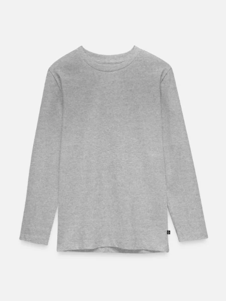 Maglia a maniche lunghe ecologica premium per ragazzi - grigio melange - Fronte