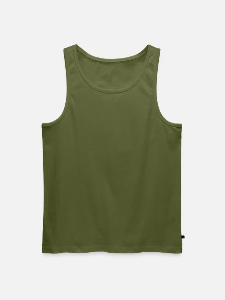 Men's Premium Organic Tank Top - khaki - Front