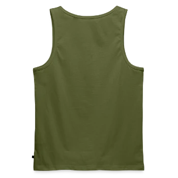 Men's Premium Organic Tank Top - khaki - Back - Michal (187cm)