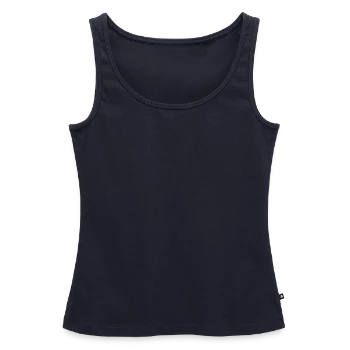 Women’s Premium Organic Tank top - navy - Front - AI Model Female 172 light (172cm)