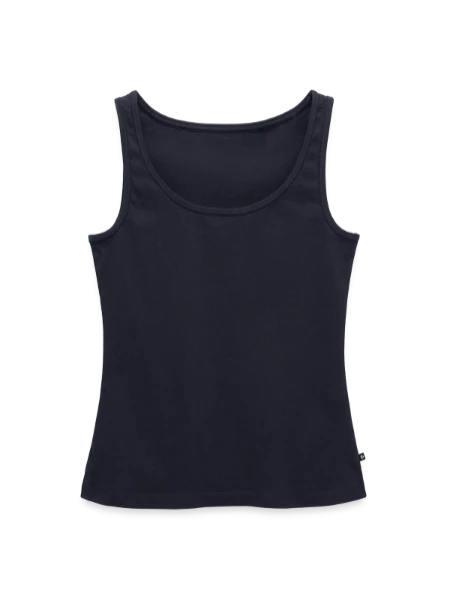 Frauen Premium Organic Tank Top - Navy - Vorne