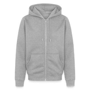 Unisex Premium Organic Zip Hoodie - heather grey - Front - Nico (187cm) & Julia (174cm)