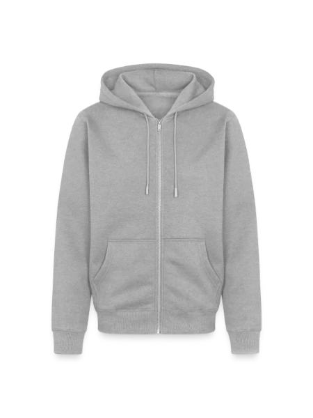 Unisex Premium Organic Zip Hoodie - heather grey - Front