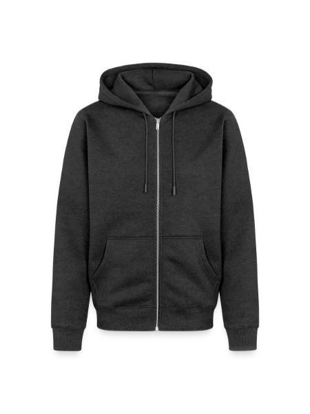 Unisex Premium Organic Zip Hoodie - heather anthracite - Front