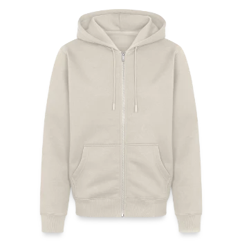 Veste à capuche bio Premium Unisexe - beige - Devant - Thijin (182cm) & Selfina (174cm)