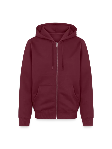 Unisex Premium Organic Zip Hoodie - burgundy - Front