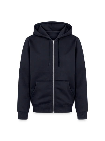 Unisex Premium Organic Zip Hoodie - navy - Front