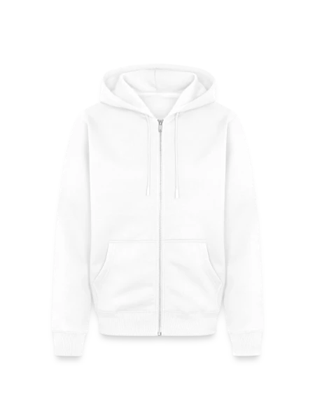 Unisex Premium Bio Zip Hoodie - Weiß - Vorne