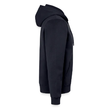 Veste à capuche bio Premium Unisexe - bleu marine - Droite - Julia (174cm)
