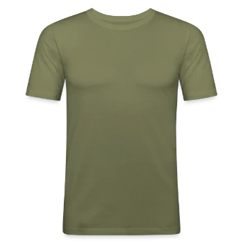 Men's Slim Fit T-Shirt - khaki green - Front - Jaron (178cm)