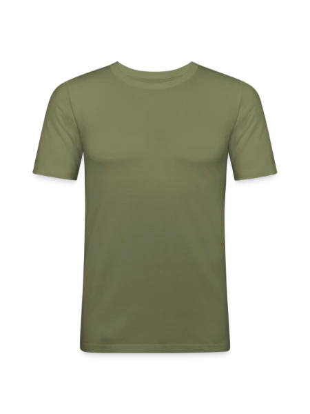 T-shirt près du corps Homme - vert kaki - Devant