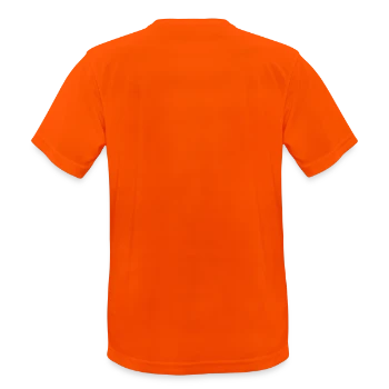 Men's Breathable T-Shirt - neon orange - Back - AI Model Male 185 dark (185cm)
