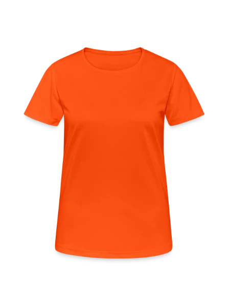 Frauen T-Shirt atmungsaktiv - Neonorange - Vorne