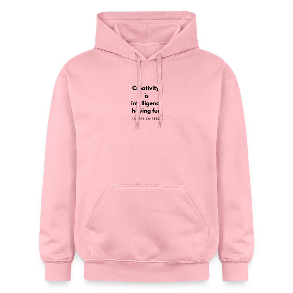 Creativity: Intelligence Having Fun (black) Softstyle® Midweight · Hoodie — light pink — front
