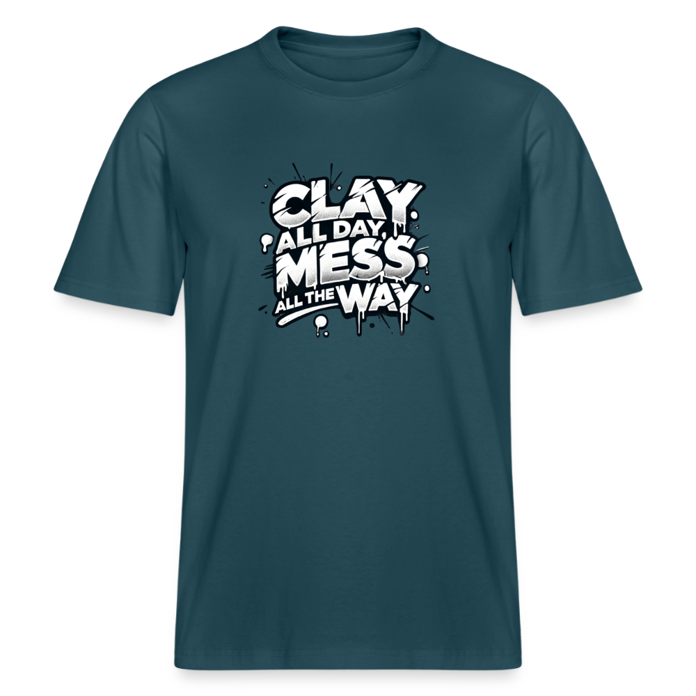 Clay All Day, Mess All The Way · Organic T-shirt — stargazer — front