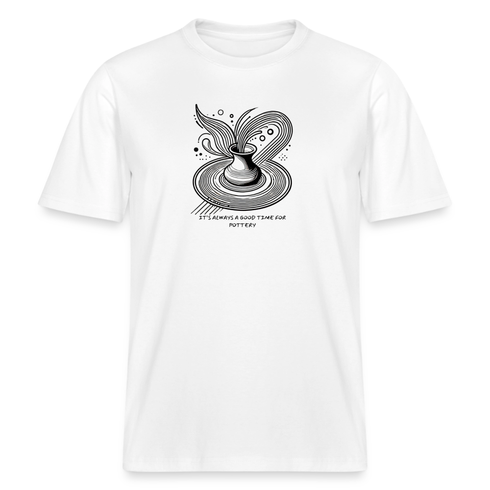 It’s Always A Good Time For Pottery · Organic T-shirt — white — front