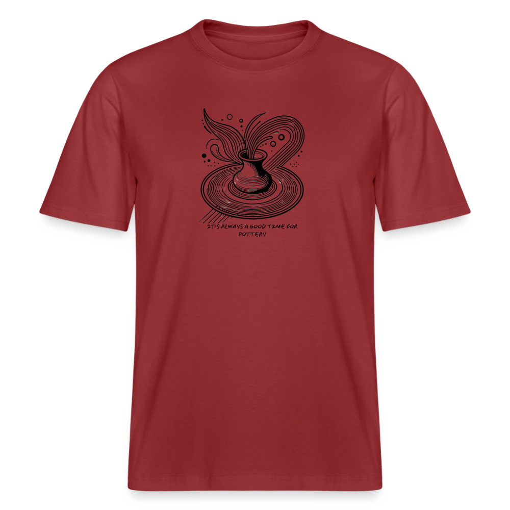 It’s Always A Good Time For Pottery · Organic T-shirt — red earth — front