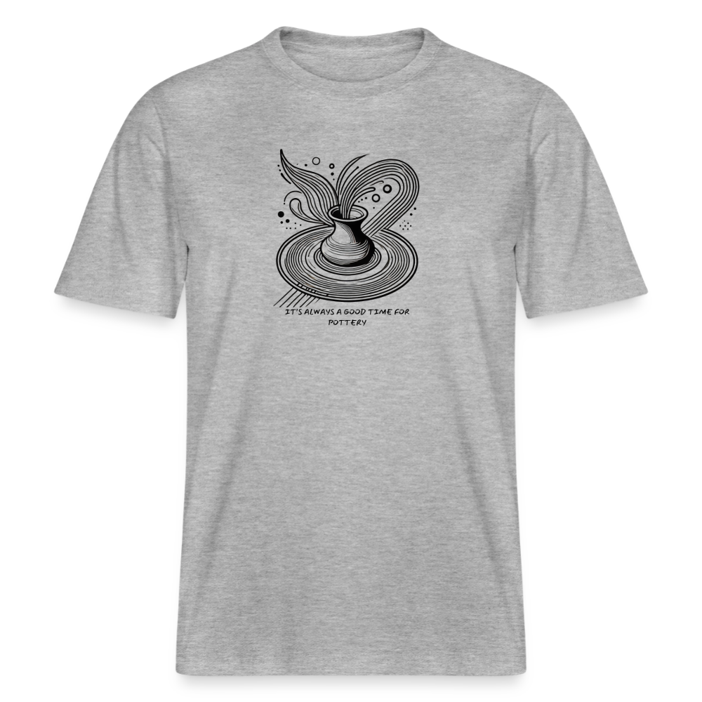 It’s Always A Good Time For Pottery · Organic T-shirt — heather grey — front