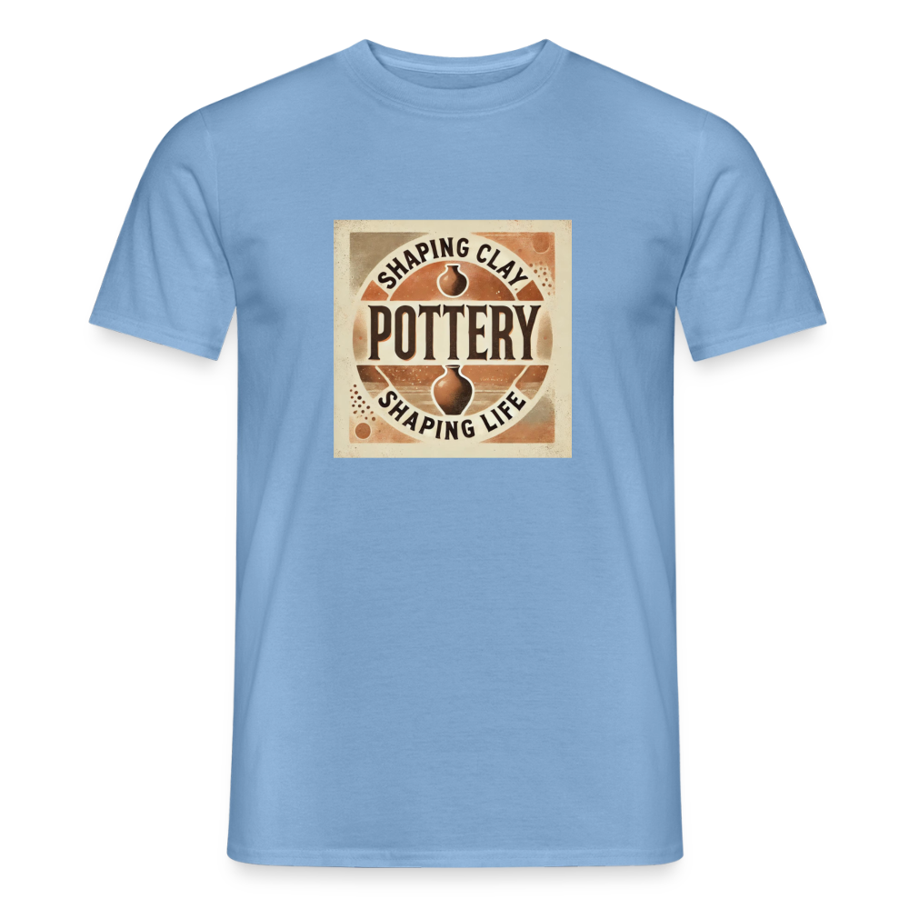 Pottery: Shaping Clay, Shaping Life · T-shirt — carolina blue — front