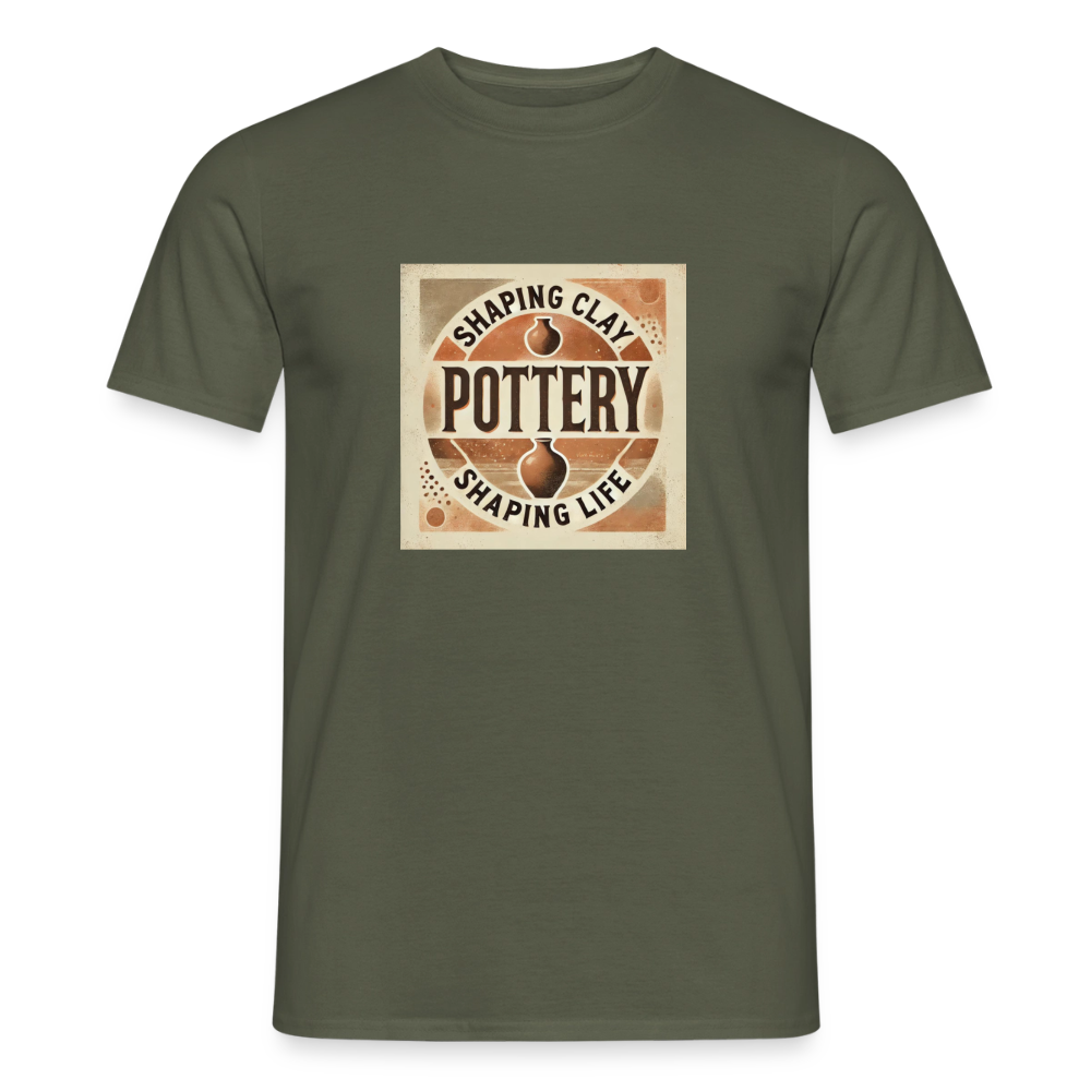 Pottery: Shaping Clay, Shaping Life · T-shirt — military green — front
