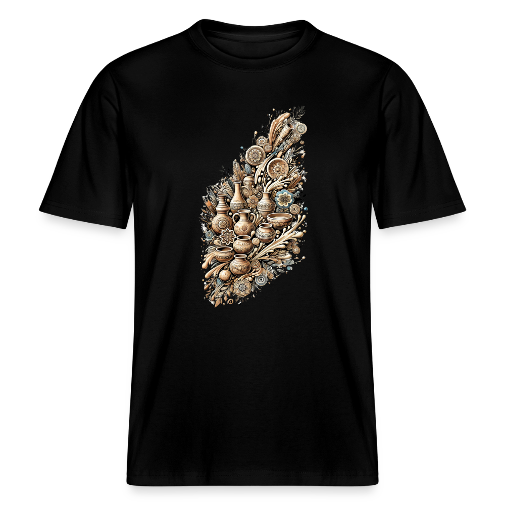 Pottery Bouquet · Organic T-shirt — black — front