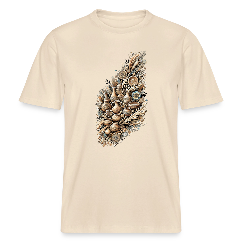 Pottery Bouquet · Organic T-shirt — soft Ecru — front