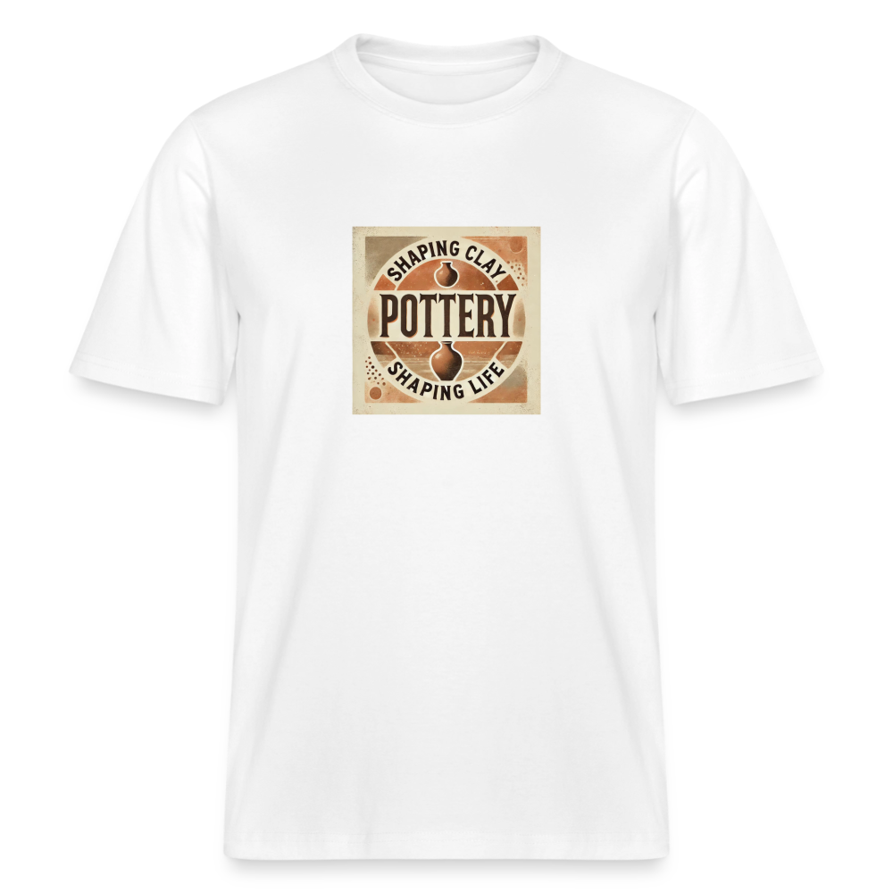 Shaping Clay, Shaping Life · Organic T-shirt — white — front