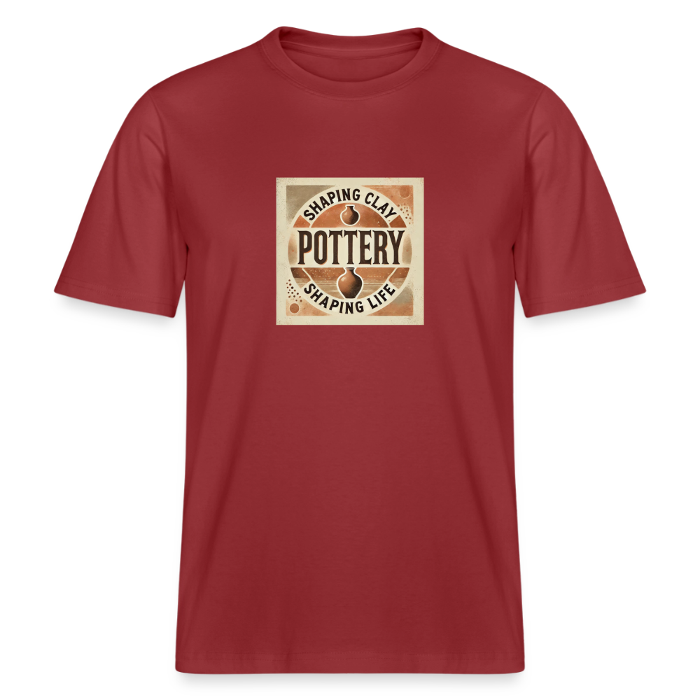 Shaping Clay, Shaping Life · Organic T-shirt — red earth — front