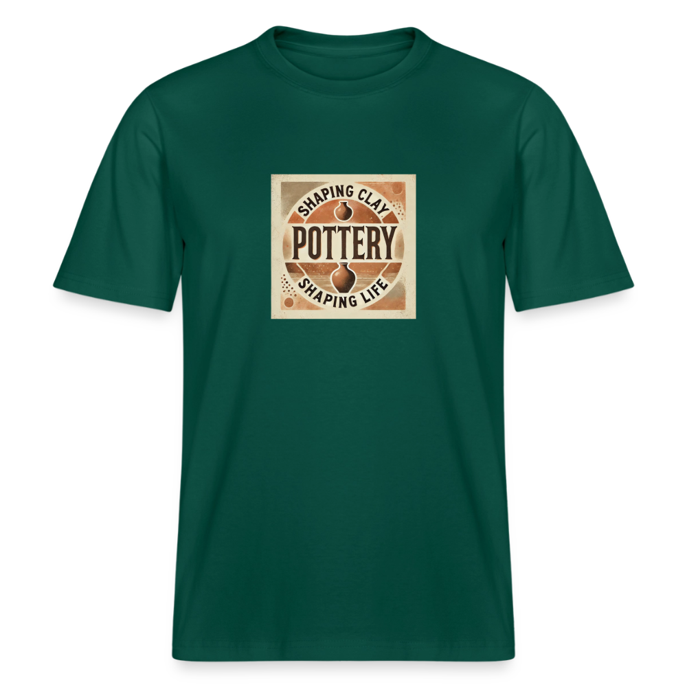 Shaping Clay, Shaping Life · Organic T-shirt — forest — front