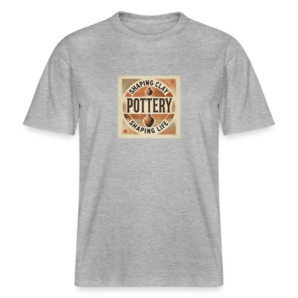Shaping Clay, Shaping Life · Organic T-shirt — heather grey — front