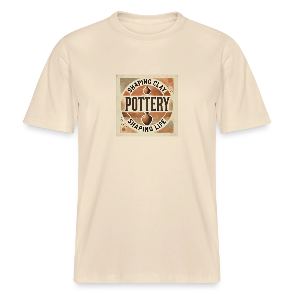 Shaping Clay, Shaping Life · Organic T-shirt — soft Ecru — front