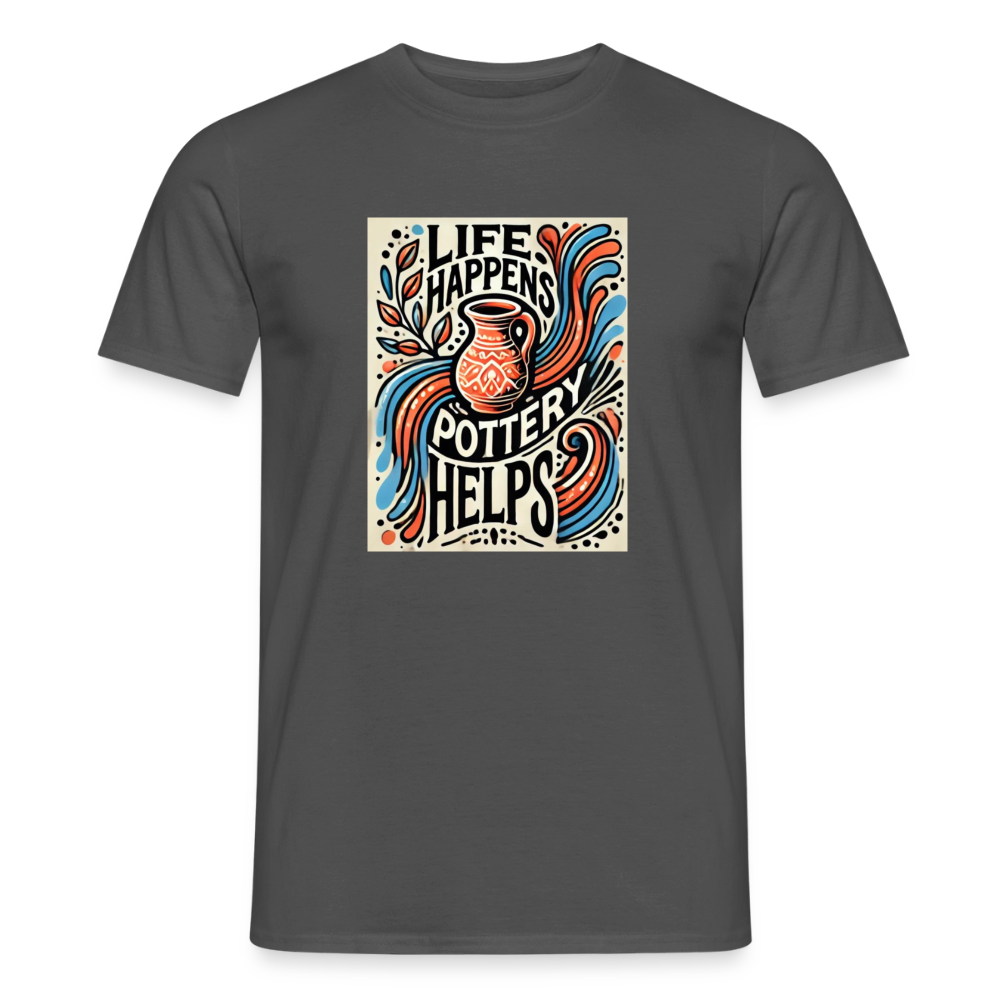 Life Happens, Pottery Helps (solid Background) · T-shirt