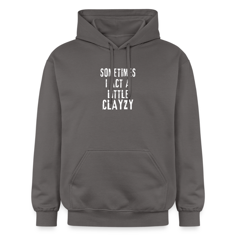 Sometimes I Act A Little Clayzy Softstyle® Midweight · Hoodie — dark grey — front