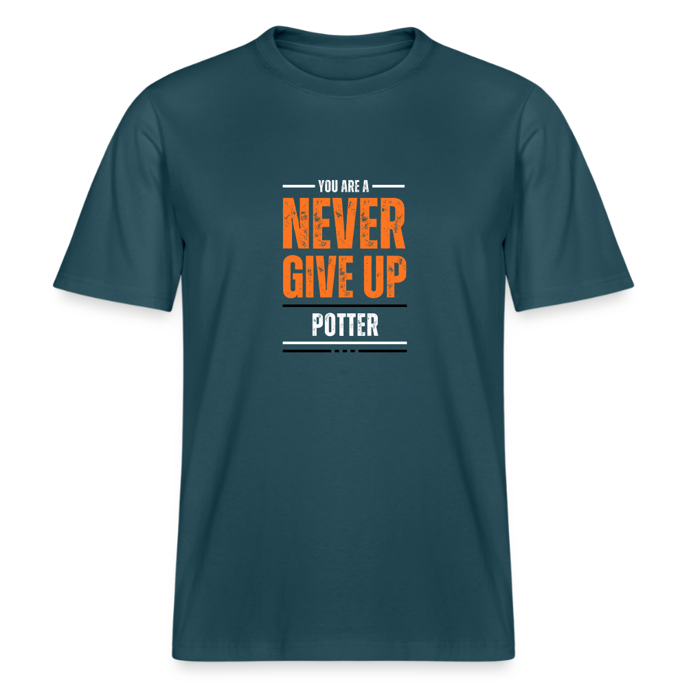Never Give Up, You’re A Potter · Organic T-shirt — stargazer — front