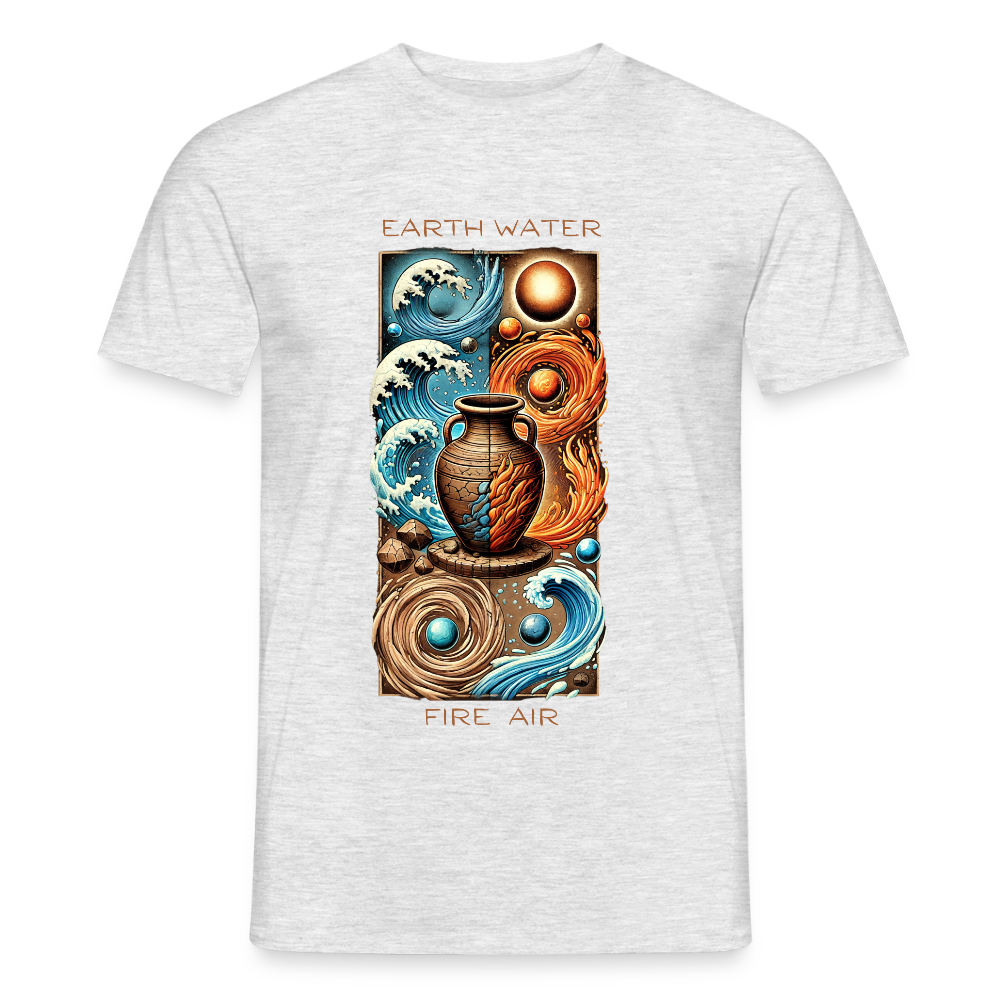 Earth, Water, Fire, Air · T-shirt — heather grey — front
