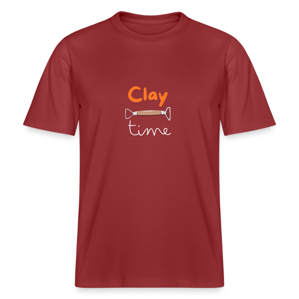Clay Time · Organic T-shirt — red earth — front