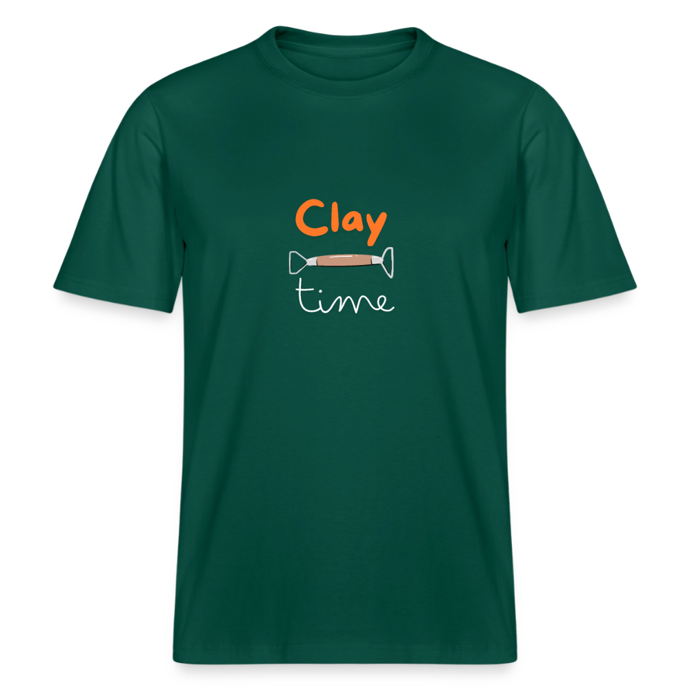 Clay Time · Organic T-shirt — forest — front