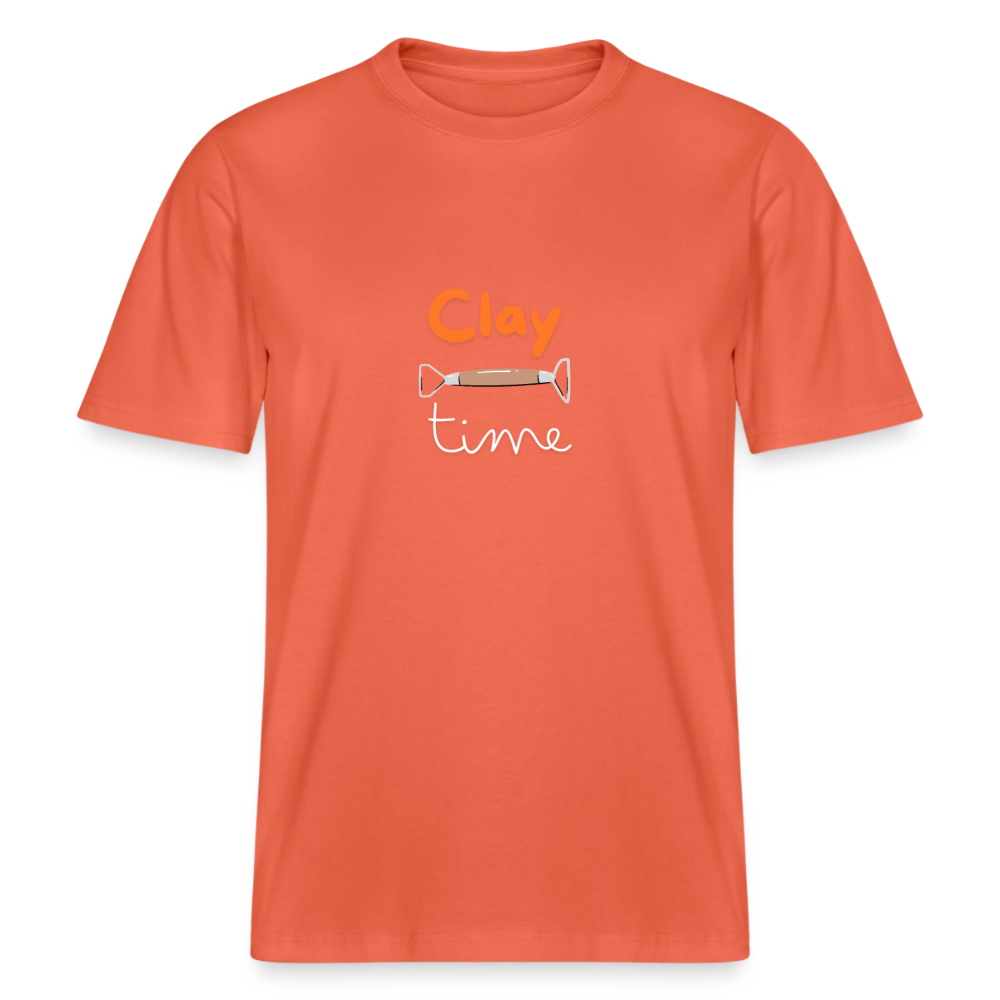 Clay Time · Organic T-shirt — light red — front