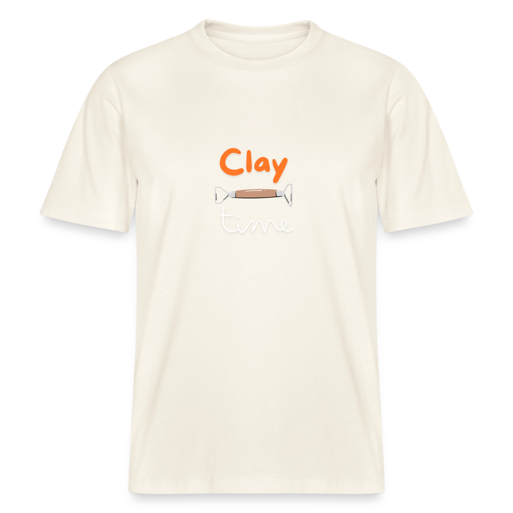 Clay Time · Organic T-shirt — natural white — front