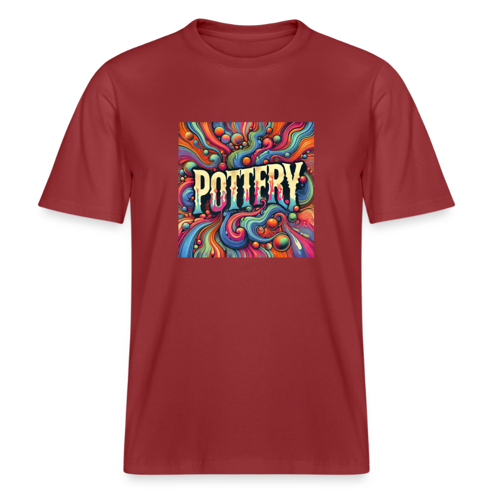 Pottery (psychedelic) · Organic T-shirt — red earth — front