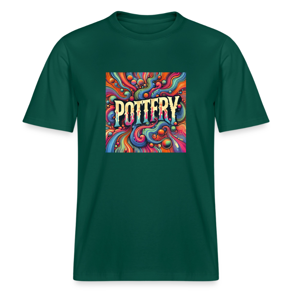 Pottery (psychedelic) · Organic T-shirt — forest — front